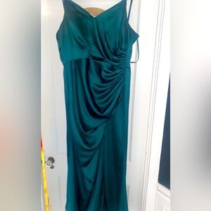 Revelry emerald satin size 14 bridesmaid dress